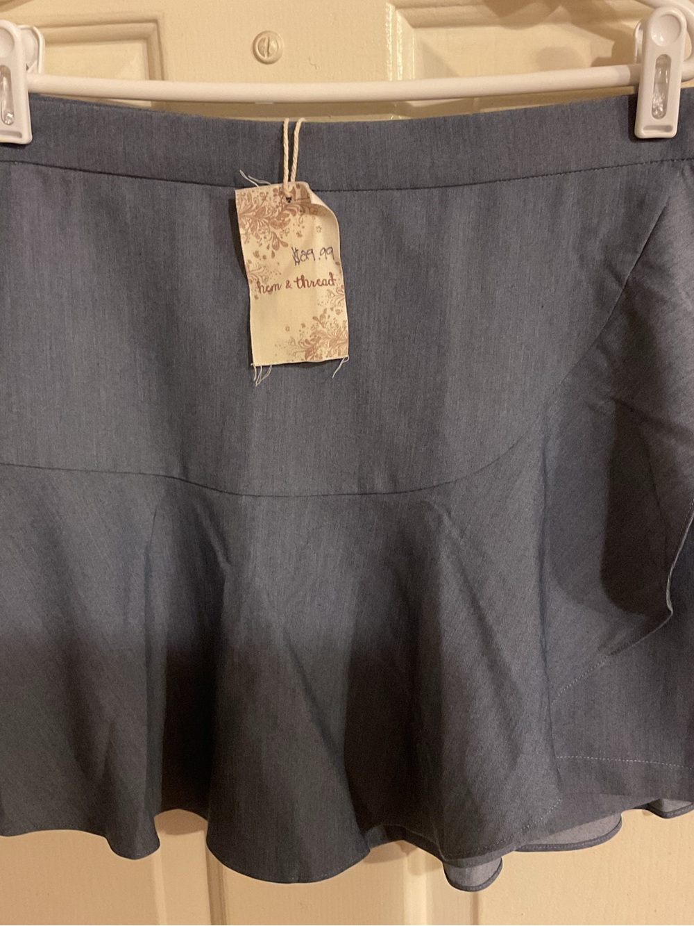 HEM&THREAD Flared Women's SKORT NEW TULIP RUFFLE SZ.L.